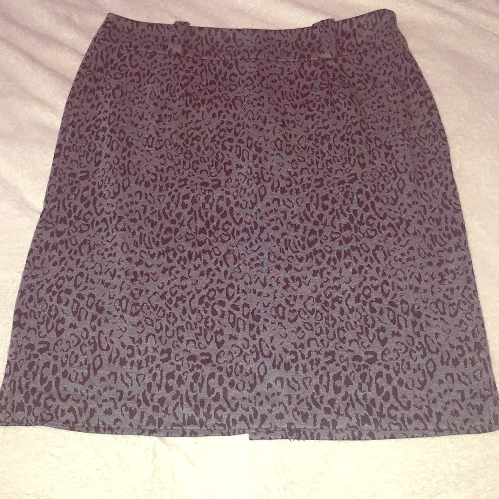 Black/Grey Leopard Print Pencil Skirt 14